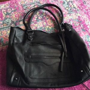 Black faux leather bag